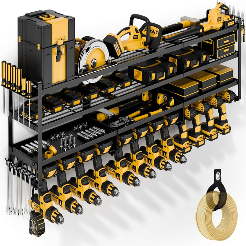 Heavy Equipment Battery - Großer Elektrowerkzeug-Organizer zur Wandmontage, robust, 4