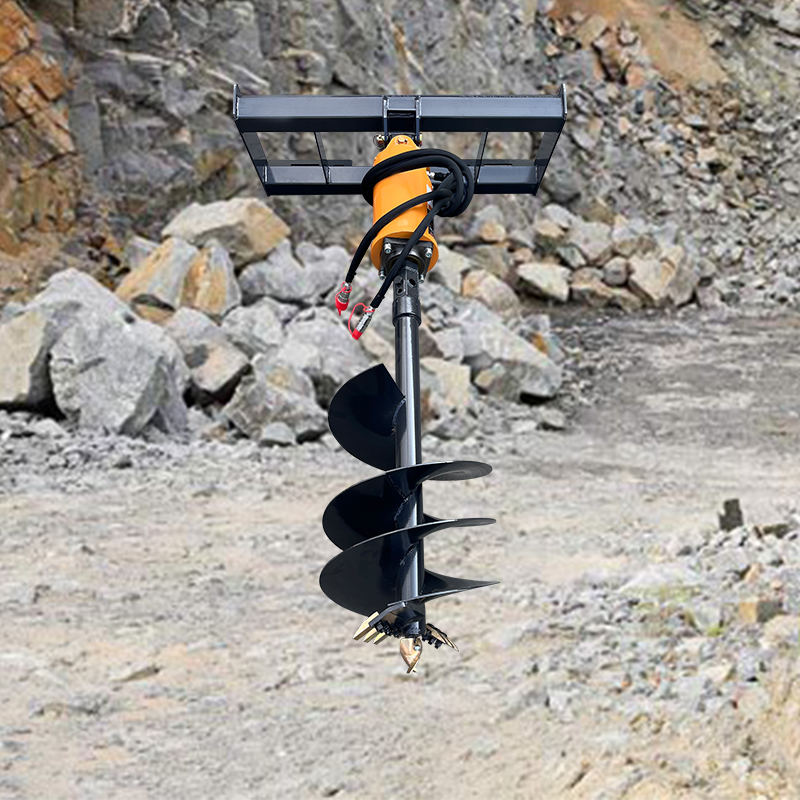 Post Hole Digger - Mini-Skid-Steer-Anbaugerät: Effizienter Erdbohrer mit Motor für