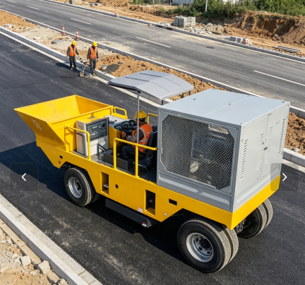 Heavy Equipment Guide - Laser-gesteuerte Bordstein-Schleppformmaschine für gerade Straßen, 4-Spur-Schleppformfertiger,